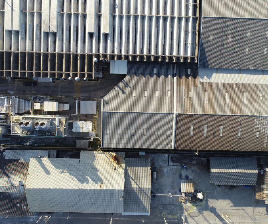 aerial view of roofs