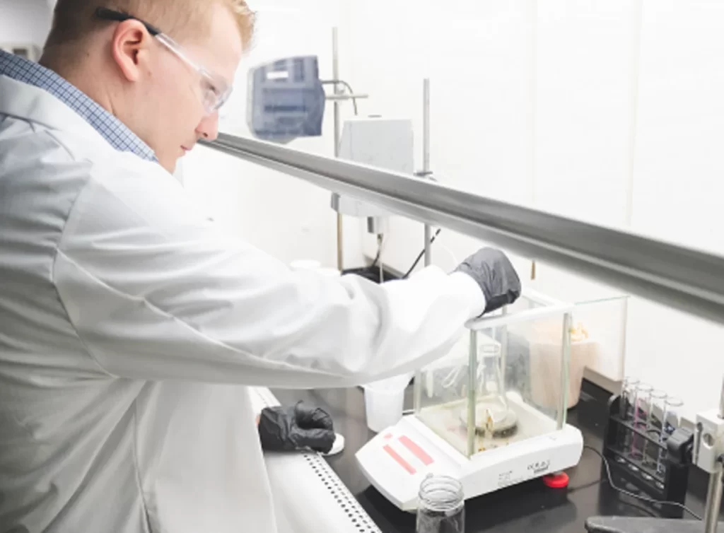 scientist working in a polyurea laboratory